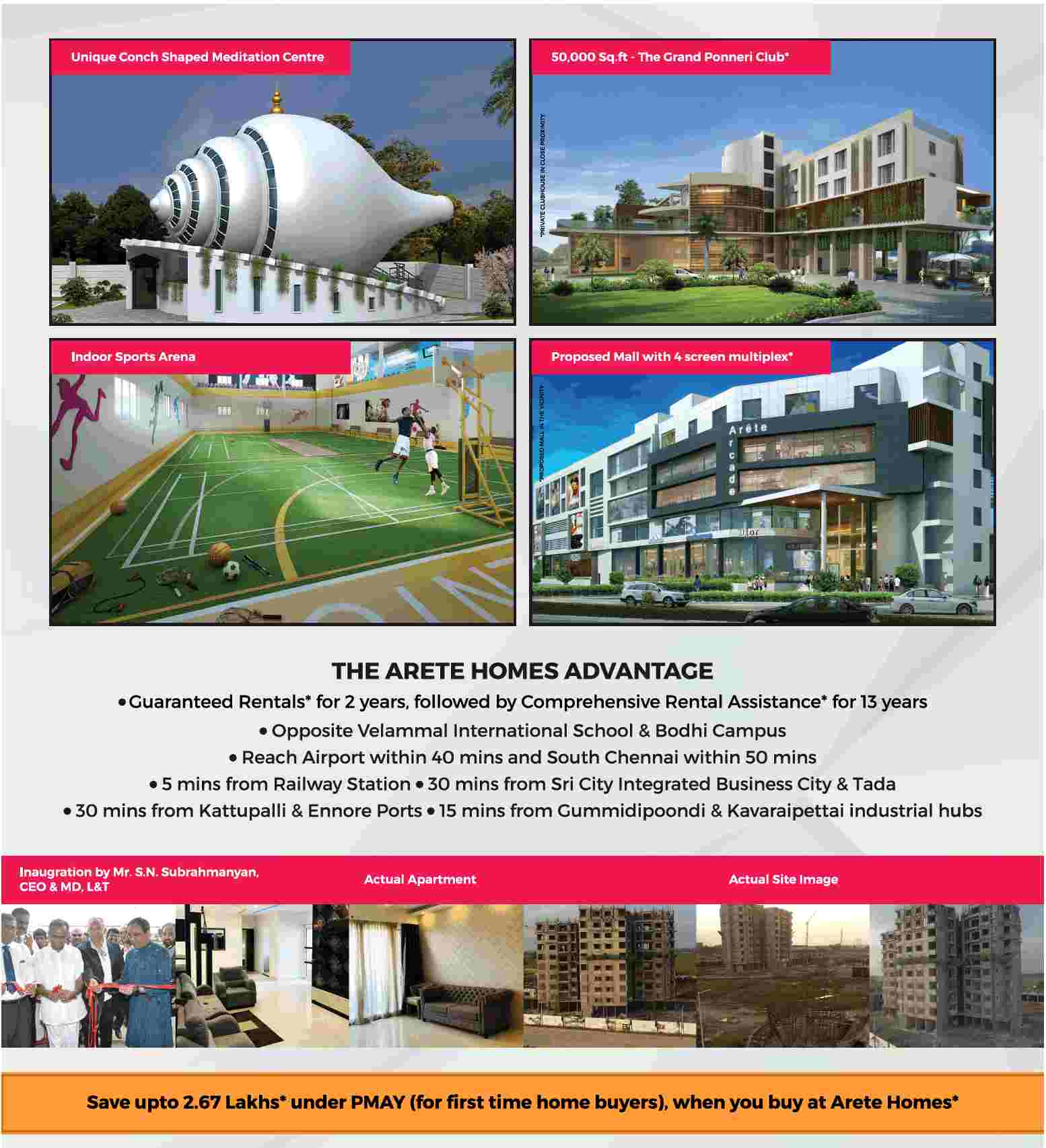 Save upto Rs. 2.67 Lacs when you buy at Prime Arete Homes in Chennai